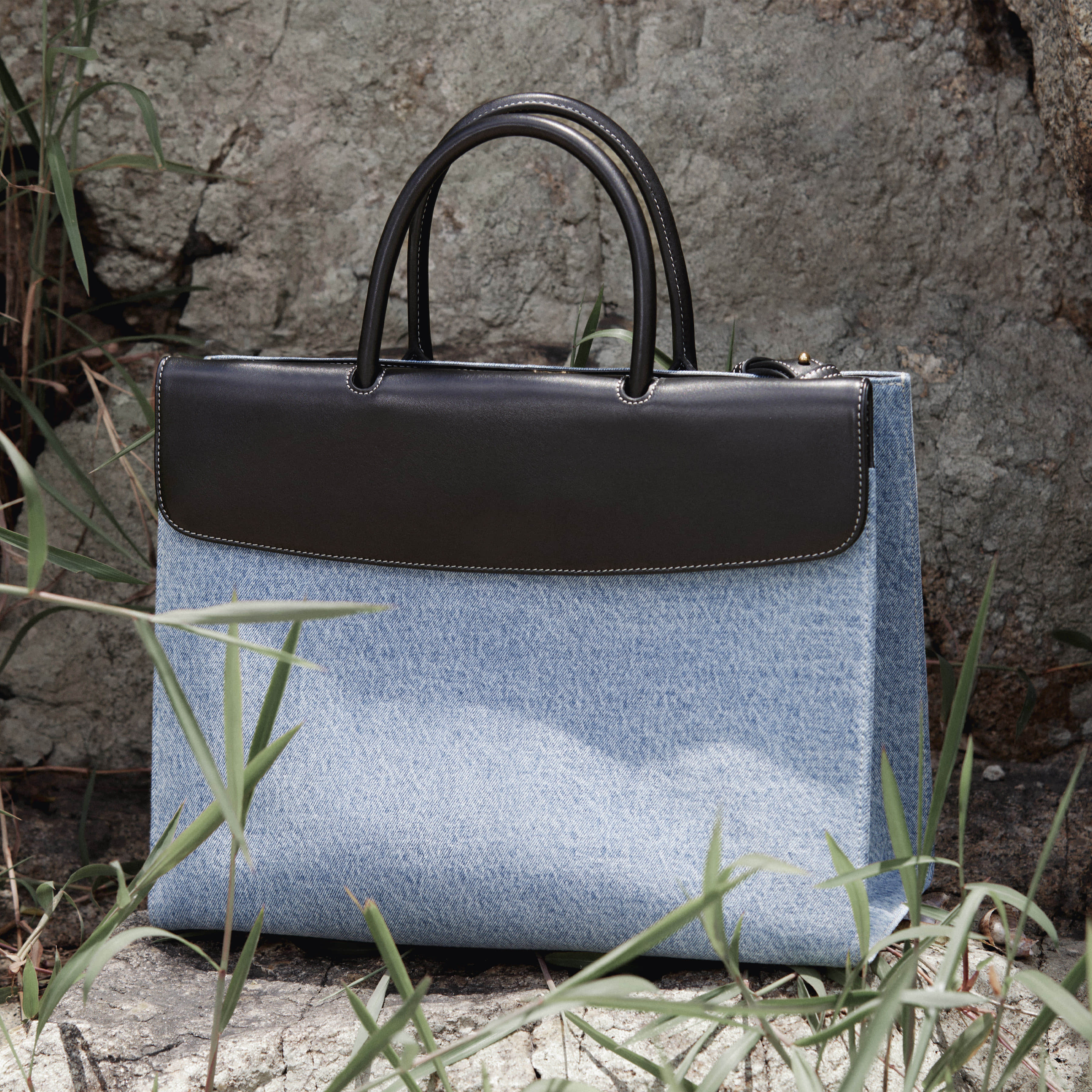 Civis Structured Briefcase Denim Blue