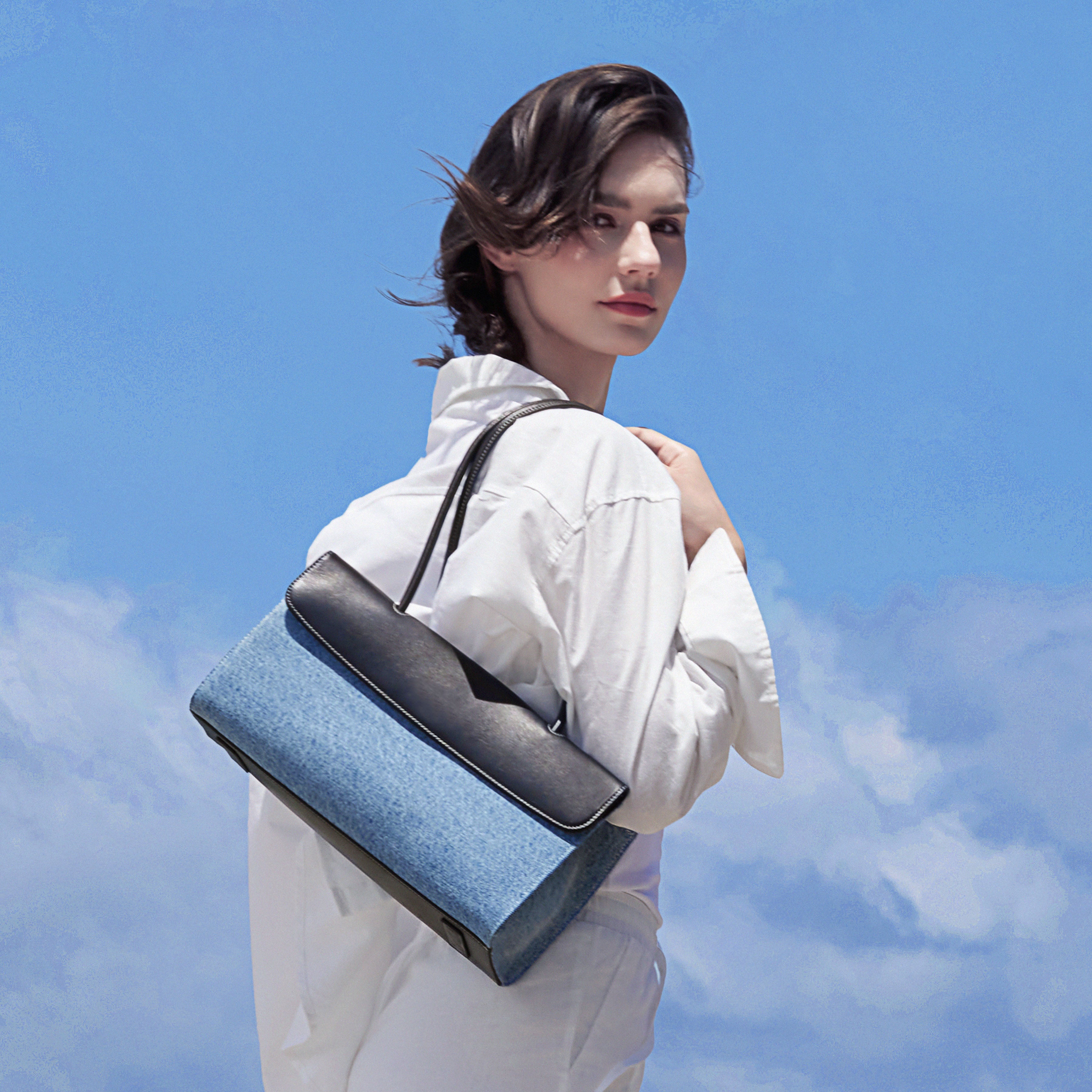 Caelum Baguette Bag Denim Blue