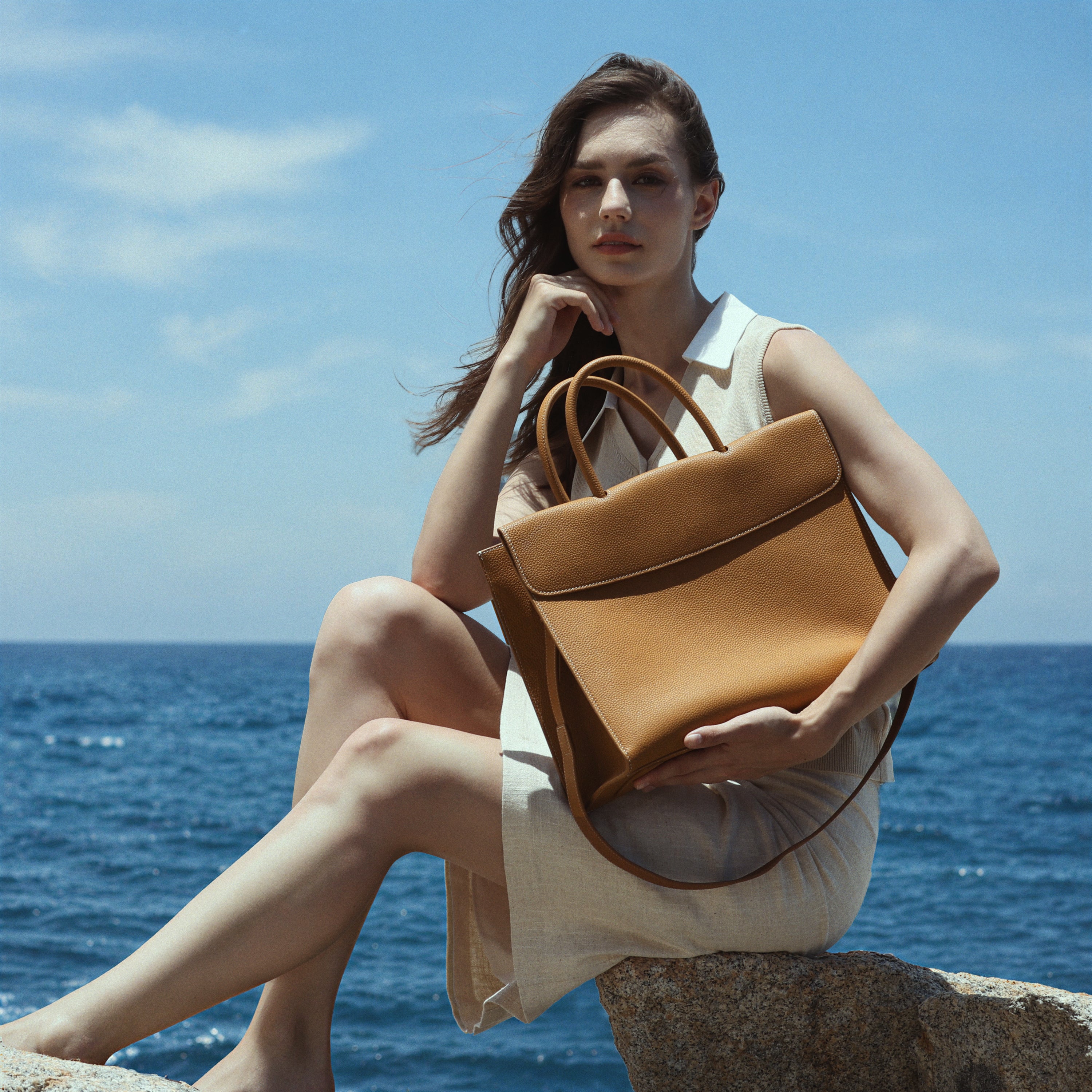 Civis Structured Briefcase Brown