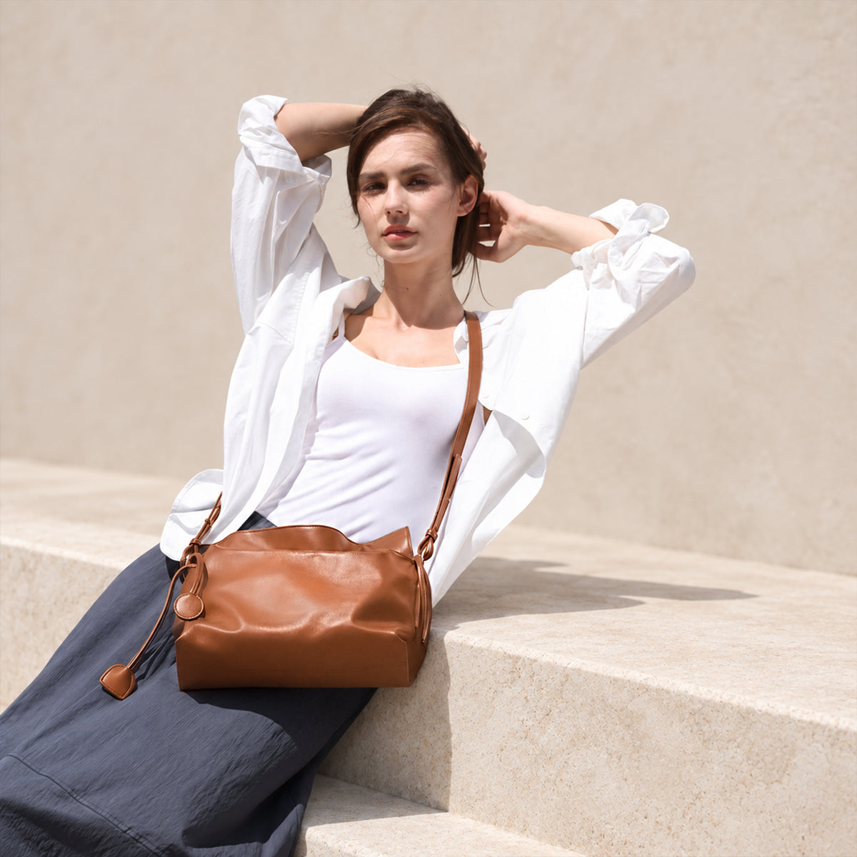 Mica Bucket Bag Brown