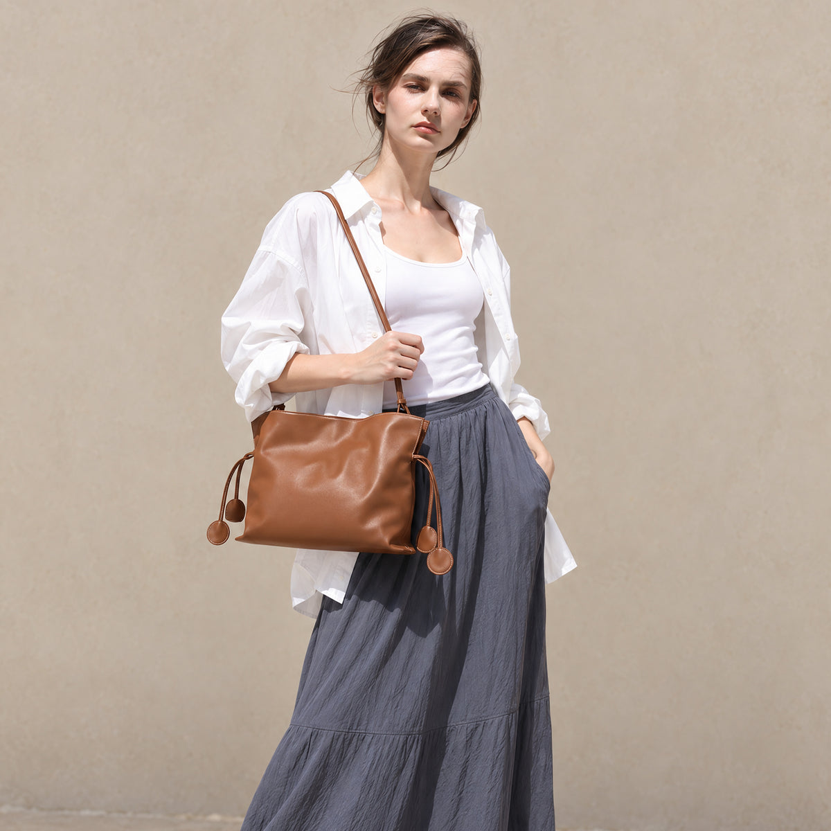 Mica Bucket Bag Brown