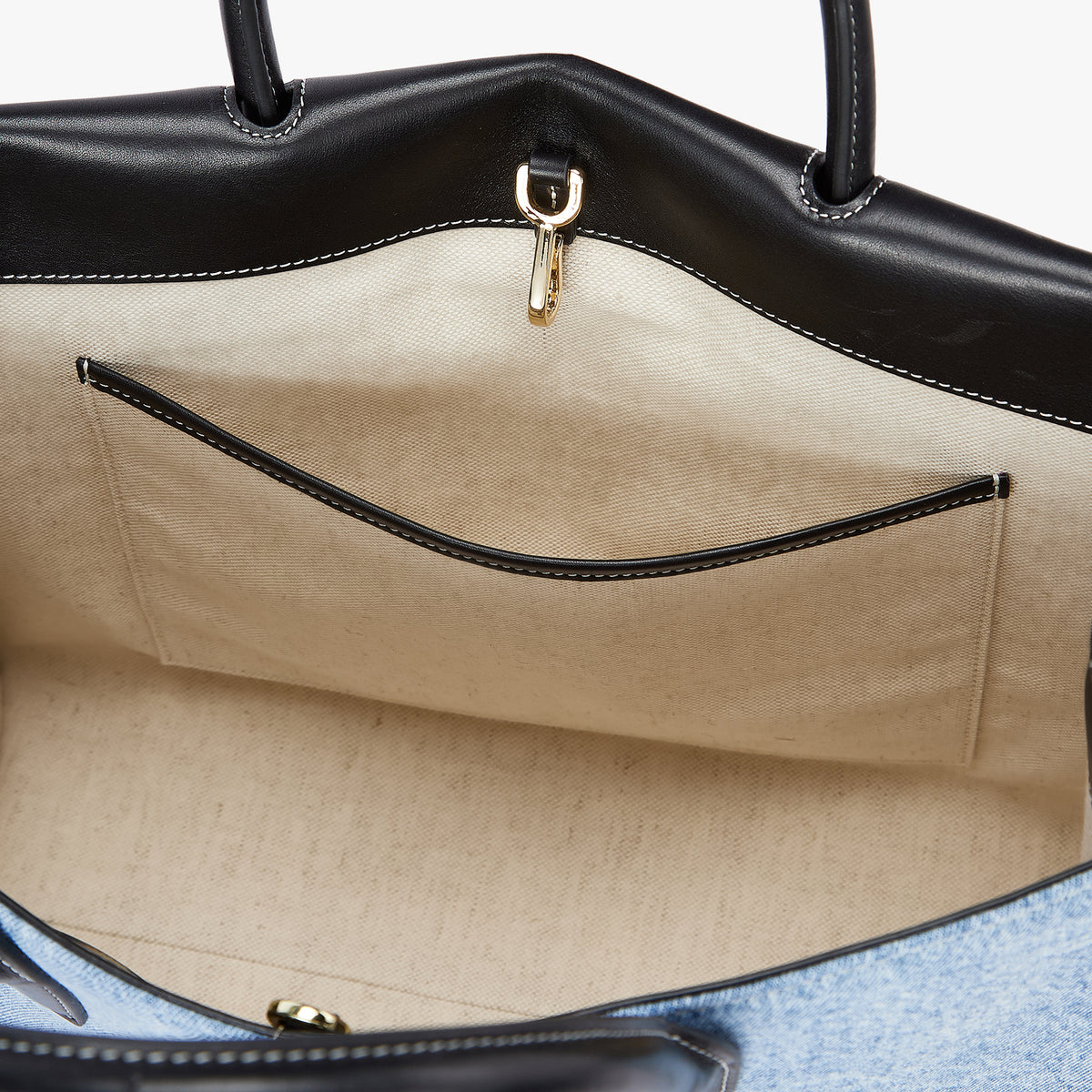 Civis Structured Briefcase Denim Blue